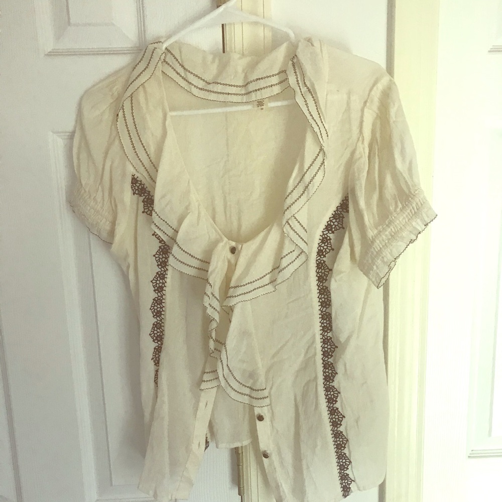 Anthropologie | Black and White Blouse